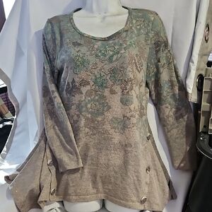 Chic Floral Long Sleeve Tunic